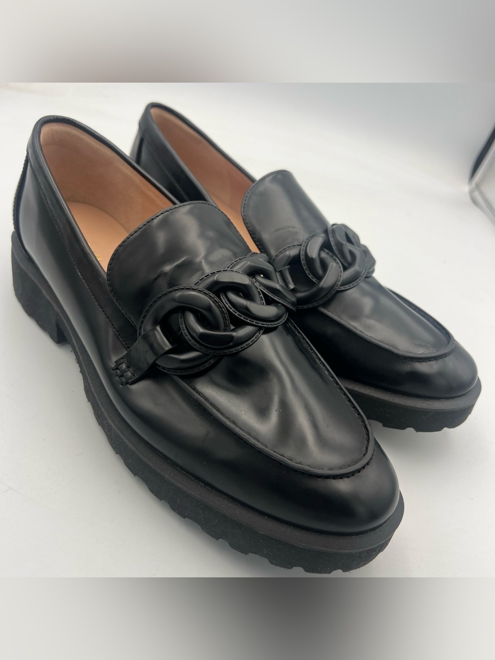 Cole Haan Geneva Chain Leather Loafer Black W27247 Women’s Size 8.5B